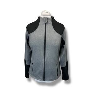 VOGO Athletico Women’s Full Zip Athletic Jacket, Gray/Black, size XL